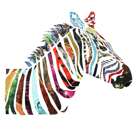 zebra collage
